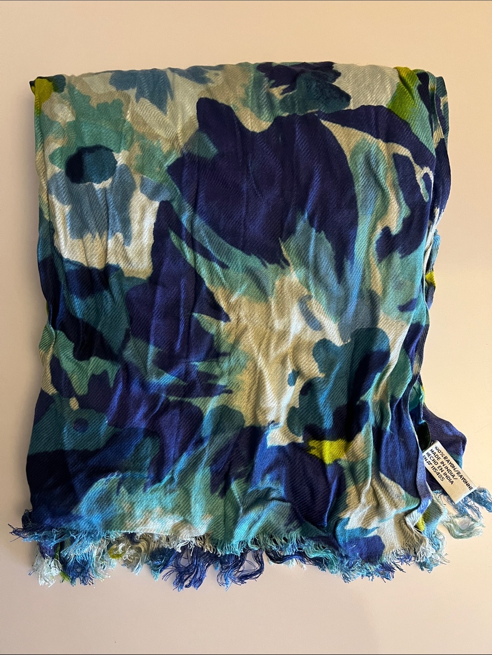 Blue & Teal Abstract Print Scarf